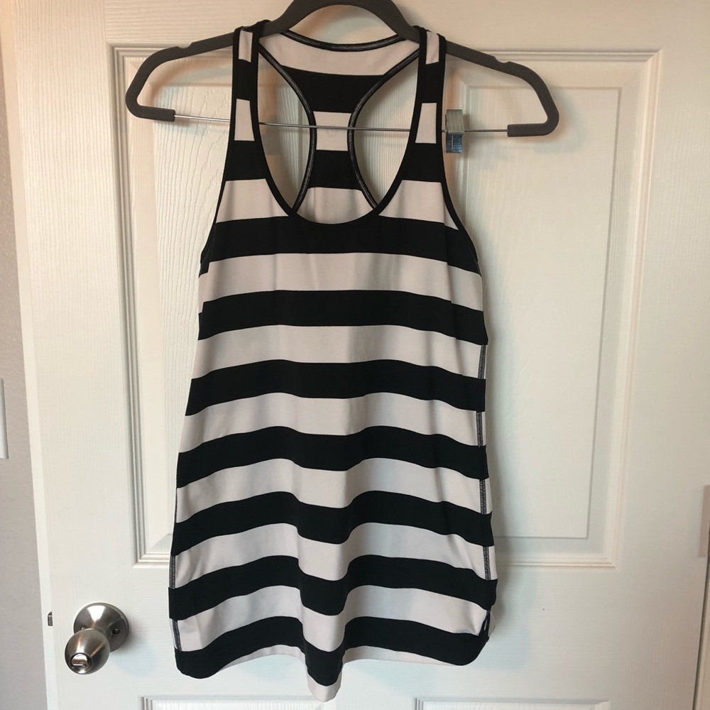 Lululemon B/W Striped Cool Racerback